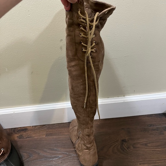 Taupe Knee High Boots - Picture 3 of 8